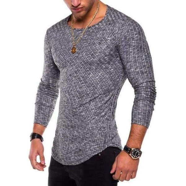 Planet Gates Dark Grey / S Plus Size S-4XL Slim Fit Sweater Men 2018 Spring Autumn Thin O-Neck Knitted Pullover Men Casual Solid Mens Sweaters Pull Homme