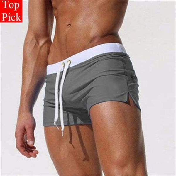 Planet Gates Dark Grey / S TOPPICK New Swimwear men swimsuit Sexy swimming trunks sunga hot mens swim briefs Beach Shorts mayo sungas de praia homens
