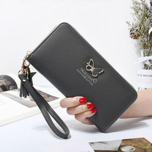 Planet Gates Dark Grey Women Wallet Butterfly Hollowed Best Wallet Female Case Phone Pocket Pouch Handbag Women's Purse Carteira Femme