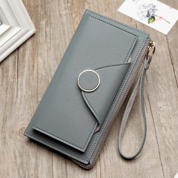 Planet Gates Dark Grey Women Wallet Fashion Japan Style Wallet Female Zipper Pouch Handbag Casual Women Purse Card Holders Portefeuille Femme