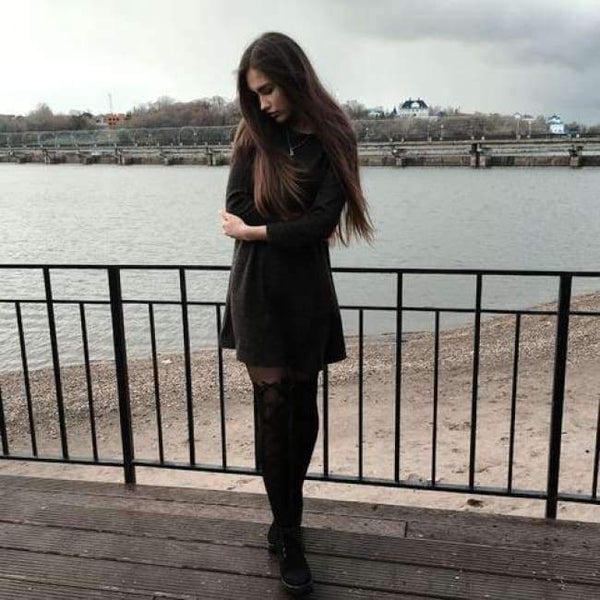 Planet Gates Dark Grey / XS Sheinside Crew Neck Casual Sweater Dress Women 2017 Autumn Grey Long Sleeve Shift Dresses Women Basic Short Dress