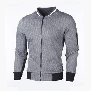 Planet Gates Dark Grey / XXXL Casual Men's Cardigan Sweatshirt Stand Collar Slim Fit Sweatshirt Men's Long Sleeve Zip Knit Cardigan Sweatshirt