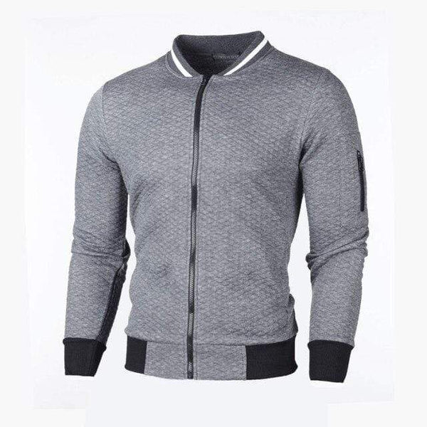 Planet Gates Dark Grey / XXXL Casual Men's Cardigan Sweatshirt Stand Collar Slim Fit Sweatshirt Men's Long Sleeve Zip Knit Cardigan Sweatshirt