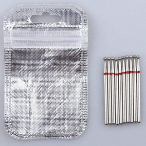 Planet Gates Dark Khaki 10PCS Diamond Cutter for Manicure Set Diamond Rotary Burrs Set Nail Drill Bit Set Milling Cutter for Nail Art Pedicure Tool