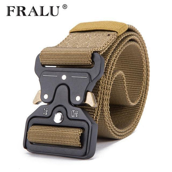Planet Gates Dark Khaki / 125cm Mens Tactical Belt Military Nylon Belt Outdoor multifunctional Training Belt High Quality Strap
