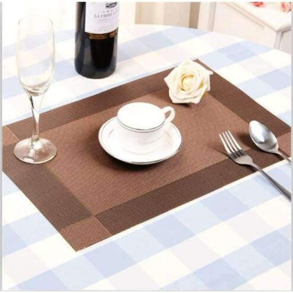 Planet Gates Dark Khaki 4Pcs/set Placemats For Table Fashion Pvc Dining Table Mat Disc Pads Bowl Pad Coasters Waterproof Table Accessories