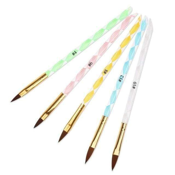 Planet Gates Dark Khaki 5 Pcs/Sets Nail Art Pen 2 In 1 Double Ends Dotting Drawing Painting UV Gel Liner Polish Brush Set Nail Art Dotting Tools