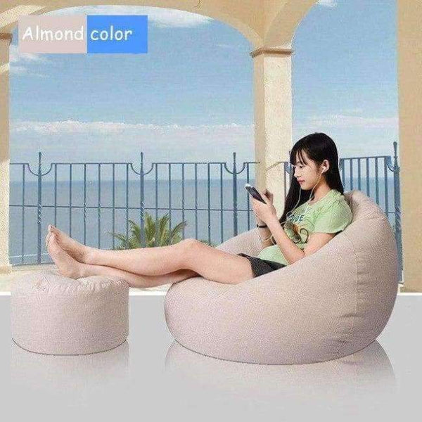 Planet Gates Dark Khaki Bean Bag Chair Cover For Livingroom Bedroom Balcony Tatami Single Window Air Beanbag Home Furniture without Filling Beanbag Beds