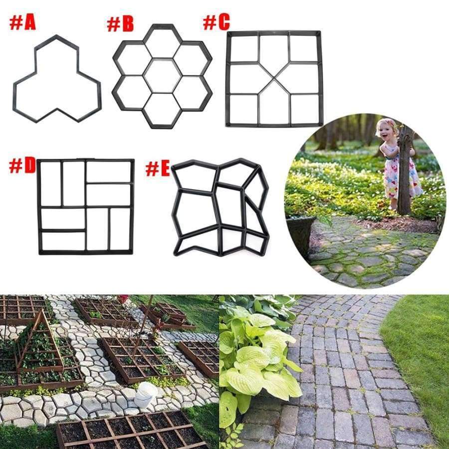 Planet Gates Dark Khaki / China Multi Type DIY Garden Plastic Path Maker Model Concrete Stepping Stone Cement Mould Brick Home Garden Tools Decor