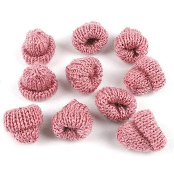 Planet Gates Dark Pink 10pcs Sewing Mini Soft Hat For Garment Decoration Kid's Doll Hat Children Hair Accessories DIY Art Craft Material
