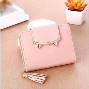 Planet Gates Dark Pink Lady Coin Purse Cute Cat Animal Mini Wallet Women Clutch Money Bags Female Purses Cards ID Holder Tassel Zipper Hasp Wallets Bag