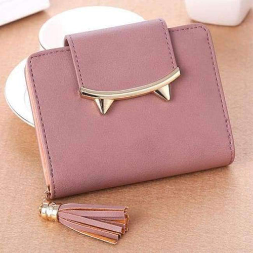 Planet Gates Dark Pink Lady Coin Purse Cute Cat Animal Mini Wallet Women Clutch Money Bags Female Purses Cards ID Holder Tassel Zipper Hasp Wallets Bag