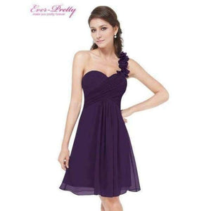 Planet Gates Dark Purple / 12 Cocktail Dresses Pink Chiffon Short Dresses Elegant Ever Pretty EP03535 A Line 2018 Special Occasion Party Dresses