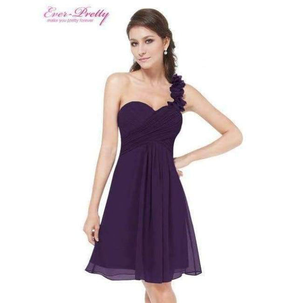 Planet Gates Dark Purple / 12 Cocktail Dresses Pink Chiffon Short Dresses Elegant Ever Pretty EP03535 A Line 2018 Special Occasion Party Dresses