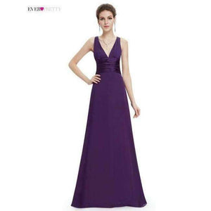 Planet Gates Dark Purple / 4 / China Bridesmaid Dresses Ever-Pretty EP08352 Women's Cheap Sleeveless A-line Long Modest Elegant Party Dress with Appliques