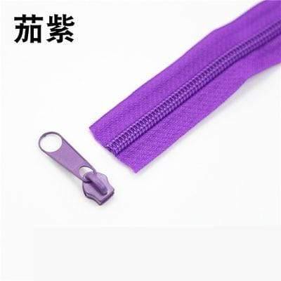 Planet Gates dark purple / 5# 5Meters 5# Nylon Coil Zippers For DIY Sewing Bags Shoes Garment Accessories 24 Colors Available