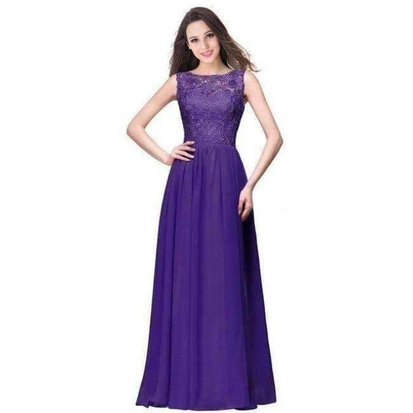 Planet Gates dark purple / 6 Dark Navy Chiffon Bridesmaid Dresses Long 2017 Sleeveless Wedding Party Dresses Royal Blue Formal Dresses Under $50