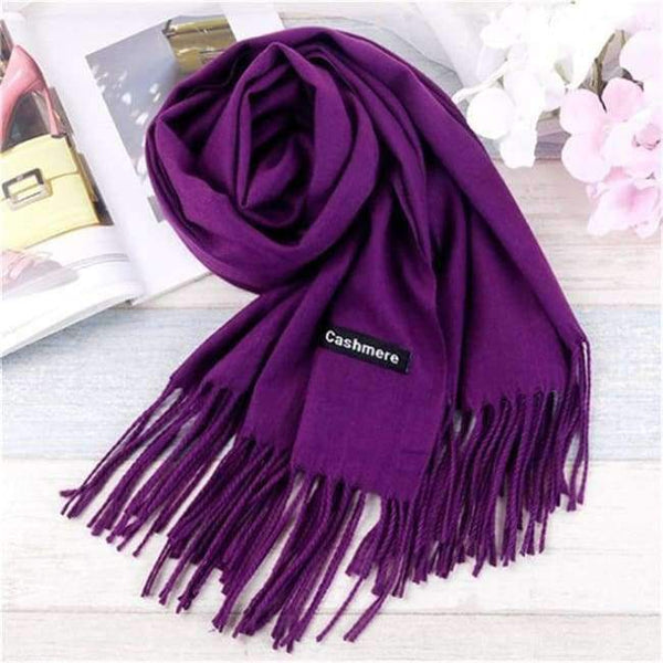 Planet Gates Dark purple Luxury Brand Scarf Unisex 2018 Female Male Best Quality Wool Cashmere Scarf Pashmina Tassels Women Men Wrap Shawl S-11
