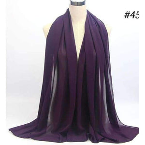 Planet Gates Dark Purple Plain bubble chiffon scarf hijab wrap printe solid color shawls headband muslim hijabs scarves/scarf 47 colors