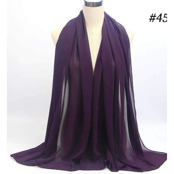 Planet Gates Dark Purple Popular Malaysia style women plain bubble chiffon scarf hijab wrap solid color shawls headband muslim hijabs scarves/scarf