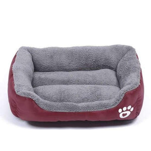 Planet Gates Dark Red / 42x32 cm Soft PP Cotton Pet Dog Bed Winter Warm Padded Puppy Cat Sofa Bed Cushion Waterproof Cat Dog Pet Mat House