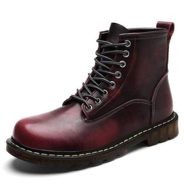 Planet Gates Dark red / 6.5 Vancat High Quality Genuine leather Autumn Men Boots Winter Waterproof Ankle Boots  Martin Boots Outdoor Working Boots Men Shoes