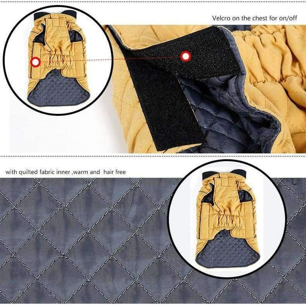 Planet Gates dark red / XS Quality Dog Clothes Quilted Dog Coat Water Repellent Winter Dog Pet Jacket Vest Retro Cozy Warm Pet Outfit Clothes Big Dogs