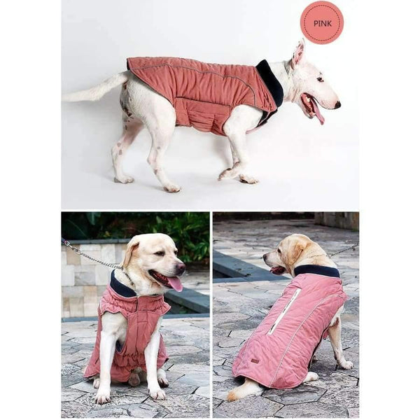 Planet Gates dark red / XS Quality Dog Clothes Quilted Dog Coat Water Repellent Winter Dog Pet Jacket Vest Retro Cozy Warm Pet Outfit Clothes Big Dogs