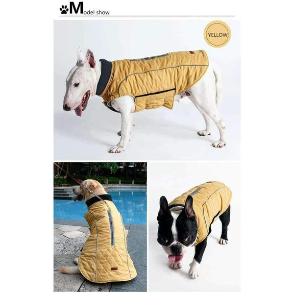 Planet Gates dark red / XS Quality Dog Clothes Quilted Dog Coat Water Repellent Winter Dog Pet Jacket Vest Retro Cozy Warm Pet Outfit Clothes Big Dogs