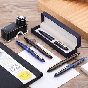Planet Gates Dark rose Acrylic Fountain Pen Iridium Fine Nib Converter Pens Luxury Gift Chic Wedding Signing Pen With Box