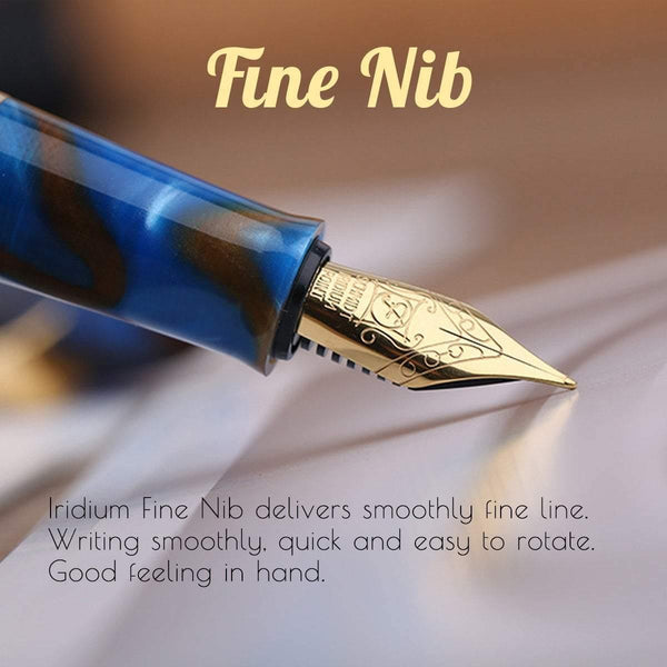 Planet Gates Dark rose Acrylic Fountain Pen Iridium Fine Nib Converter Pens Luxury Gift Chic Wedding Signing Pen With Box