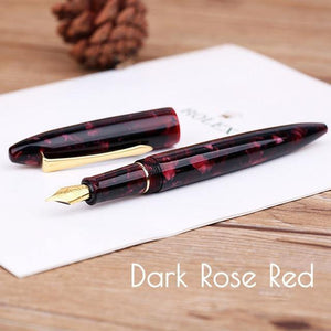 Planet Gates Dark rose Acrylic Fountain Pen Iridium Fine Nib Converter Pens Luxury Gift Chic Wedding Signing Pen With Box