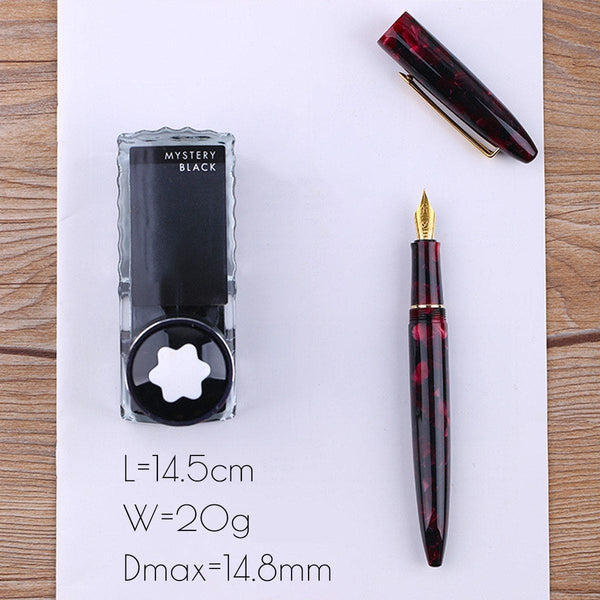 Planet Gates Dark rose Acrylic Fountain Pen Iridium Fine Nib Converter Pens Luxury Gift Chic Wedding Signing Pen With Box