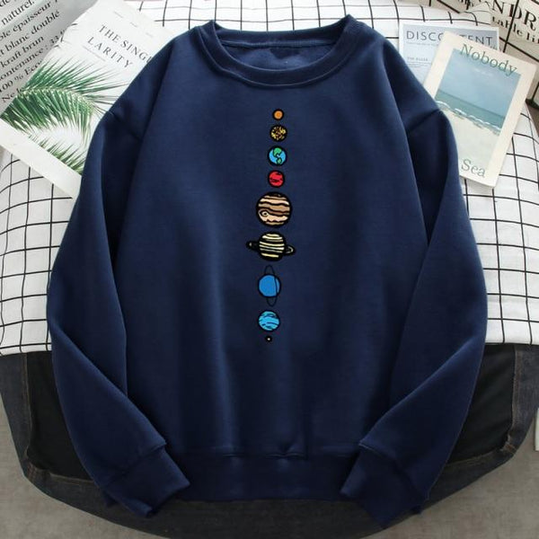 Planet Gates DarkBlue 2 / XXL Solar System Planets Colour Mens Sweatshirt O-neck Hip Hop Hoodie Leisure Polyester Clothing  Autumn Moletom Masculino