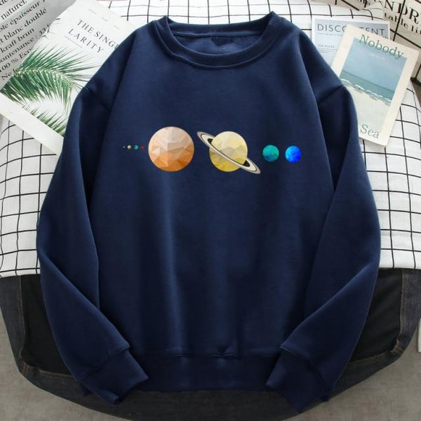 Planet Gates DarkBlue / XXL Solar System Planets Colour Mens Sweatshirt O-neck Hip Hop Hoodie Leisure Polyester Clothing  Autumn Moletom Masculino