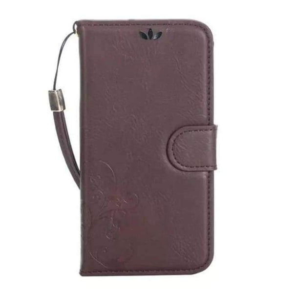 Planet Gates Darkbrown Luxury Retro Flip Wallet Leather Phone Cover  For iPhone 5 5S Case With Stand Function