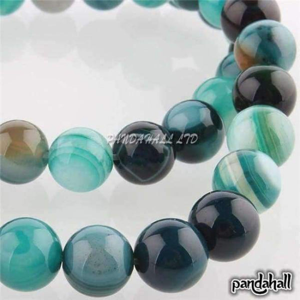 Planet Gates DarkCyan 48pcs/pack Round Beads Natural Stone 8mm for Jewelry Making DIY Bracelets Necklaces Dyed