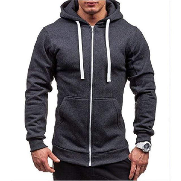 Planet Gates Darkgray / L Men Hoodies Jacket Spring Drawstring Zipper Hooded Sweatshirt Male Long Sleeve Pocket Pullover Autumn Hoodie Coat MWW145