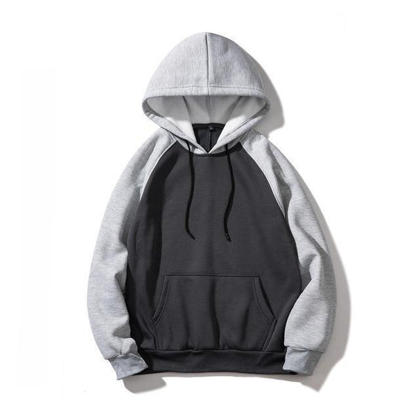 Planet Gates Darkgray Lightgray / S Streetwear Patchwork Hoodie Men Hip Hop Hooded Solid Slim Fit Casual Hoody Mens Hoodies Sweatshirts EU Size