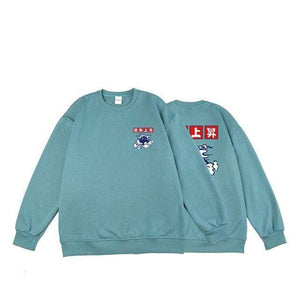 Planet Gates DarkGreen / M Japanese Lucky Fleece Sweatshirts Men Warm Hoodies Cloud Print Men Oversized Winter Pullover Harajuku Sweatshirts