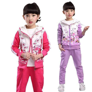 Planet Gates darkpink / 4T Spring Autumn teenage girls clothing set zipper sports clothes for girls children tracksuit kids sport suit 4-12T