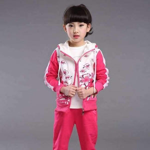 Planet Gates darkpink / 4T Spring Autumn teenage girls clothing set zipper sports clothes for girls children tracksuit kids sport suit 4-12T