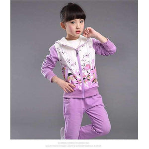 Planet Gates darkpink / 4T Spring Autumn teenage girls clothing set zipper sports clothes for girls children tracksuit kids sport suit 4-12T