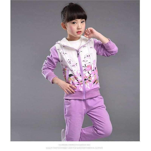 Planet Gates darkpink / 4T Spring Autumn teenage girls clothing set zipper sports clothes for girls children tracksuit kids sport suit 4-12T