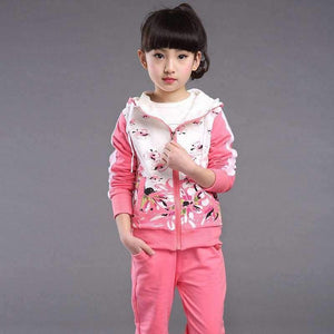 Planet Gates darkpink / 4T Spring Autumn teenage girls clothing set zipper sports clothes for girls children tracksuit kids sport suit 4-12T