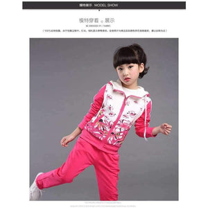Planet Gates darkpink / 4T Spring Autumn teenage girls clothing set zipper sports clothes for girls children tracksuit kids sport suit 4-12T