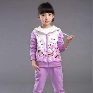 Planet Gates darkpink / 4T Spring Autumn teenage girls clothing set zipper sports clothes for girls children tracksuit kids sport suit 4-12T