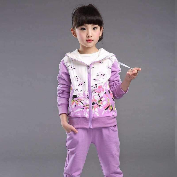 Planet Gates darkpink / 4T Spring Autumn teenage girls clothing set zipper sports clothes for girls children tracksuit kids sport suit 4-12T