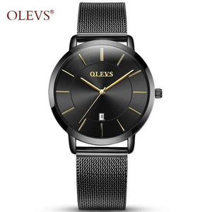 Planet Gates Date lady black Watch Men Women watches OLEVS Luxury brand Quartz High quality relogio masculino Ultrathin Clock Unisex Lovers watch saat