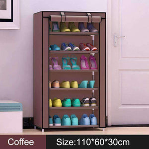 Planet Gates Date Red 7 layers 6 girds Closet Cabinets Non-woven Steel Pipe Shoes Shelf Folding Living Room furniture Shoes Organizers Space Saver
